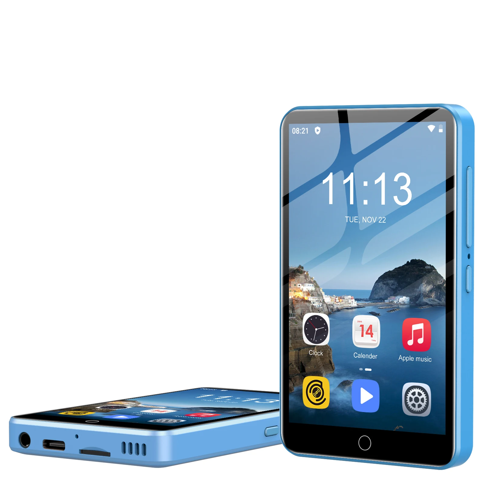 ZAQE Android 9.0 MP3-Player, 80 GB (16 GB + 64 GB), unterstützt Bluetooth und WLAN, integriertes FM-Radio und Taktfunktion, bis zu 512 GB Image