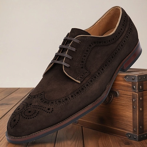 scarpe oxford brogue in pelle beige da uomo – scarpe classiche con lacci e perforazioni dettagliate, ideali per ufficio ed eventi formali
