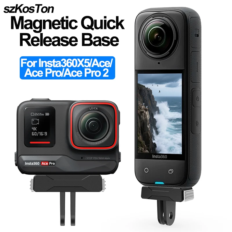 Magnetische Quick Release Basis Halterung Für Insta360 X5 Ace Pro/Pro 2 Magnetische Adapter Reiten Halter Für Insta 360 kamera Zubehör Image