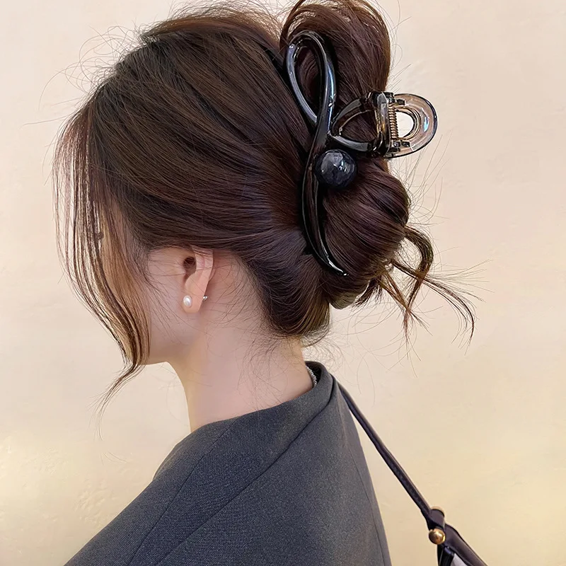 Awaytr Vintage Bernstein Fadenkreuz Krallen clip Acryl Haars pange Klaue klatschen Haarnadel Mädchen Frauen koreanische Haarschmuck Image