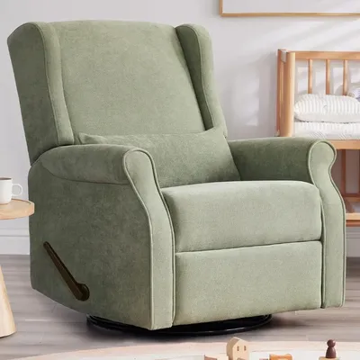 Nursery Swivel Glider Recliner,Rocking Chair Nursery with Footrest,Rocking Recliner Chair for Nursery,Glider Rocker Recliner for