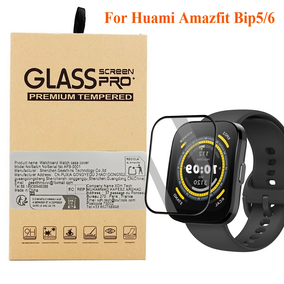 Displayschutzfolie für Amazfit BIP 6, 3D-gebogener Displayschutz, Amazfit BIP6/5 Ultra-HD-Schutzfolie mit vollständiger Abdeckung, Zubehör Image