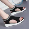 Damen Sandalen atmungsaktiver Komfort Damen Wanderschuhe Keil absätze Sommer Plattform Sandale Schuhe Mujer plus Größe 42