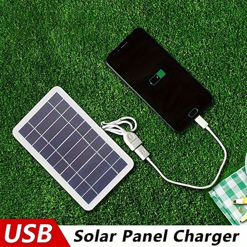 Ein einzelnes tragbares Solar-Ladepanel, das für den Einsatz im Freien konzipiert ist und sich ideal für Reisen und Camping eignet. Es dient als mobile Stromquelle zum Aufladen von Telefonen, zum Image