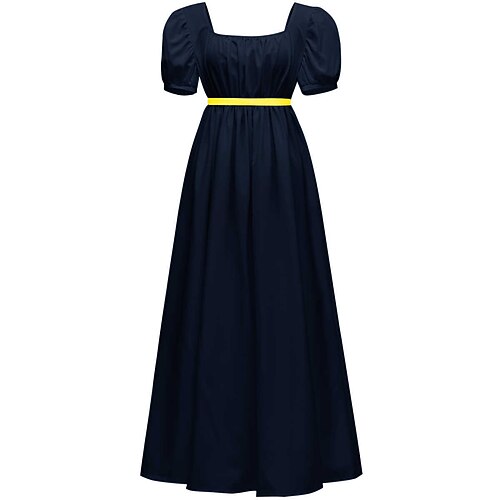 Mittelalterlich Renaissance 18. Jahrhundert Kleid mit Empire-Taille Kleid im Regency-Stil A-Linie Quadrathals Kostüm Damen Fantasie Halloween Karneval Urlaub Alltagstauglich LARP Erwachsene Kleid Image
