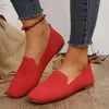 2025, neue Frauen Karree Flache Schuhe Einfarbig Gestrickte Slip auf Schuhe Casual Atmungsaktive Ballerinas Frauen Schuhe Damen Loafer