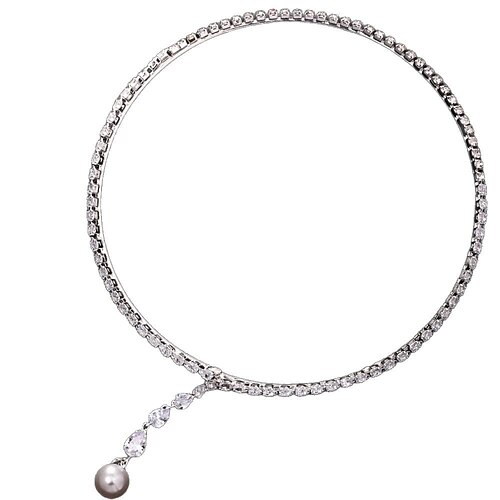 Collana girocollo Perla Strass Per donna Elegante Lusso Nappa Frangia con nappe Matrimonio Gocce Collana Per Matrimonio Feste Compleanno
