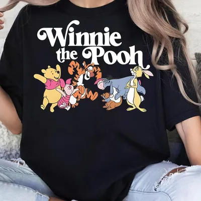 Summer New Winnie The Pooh Disney T-shirt Cotton Trendy Women's Plus Size T-shirt Y2K Retro Loose Casual Short Sleeved Top