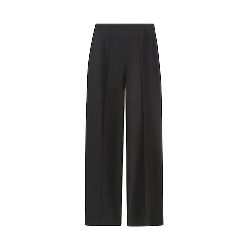 Damen Weites Bein Anzughose Hosen Hose Palazzo-Hose Mode Streetwear Volle Länge Hohe Taille Einfach Elastischer Bund Atmungsaktivität Bequem Straße Alltagskleidung Ausgehen Blau Schwarz Weiß Orange Image