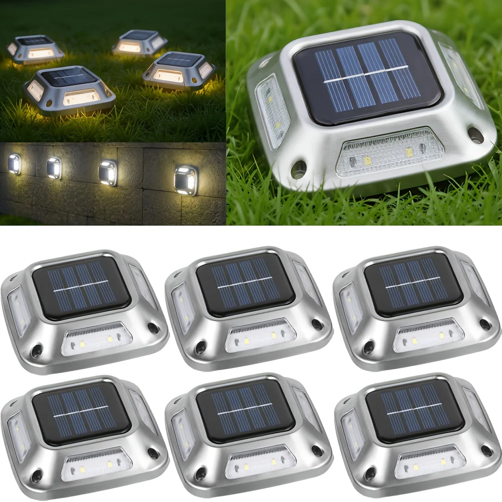 Solar-Bodenleuchten für den Außenbereich, wasserdichte LED-Wandleuchten, Auffahrtmarkierungen, Stufenleuchten für Gehweg, Treppen, Weg, Gehweg, Hof
