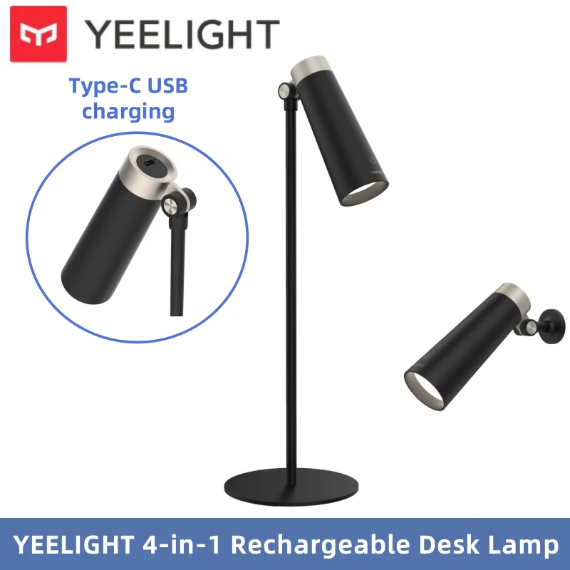 YEELIGHT 4-in-1 wiederaufladbare Schreibtischlampe, LED-Dekorationslicht, 4 Wege zur Verwendung, 180 ° Rotation Farbtemperatur 4000K Typ-C USB
