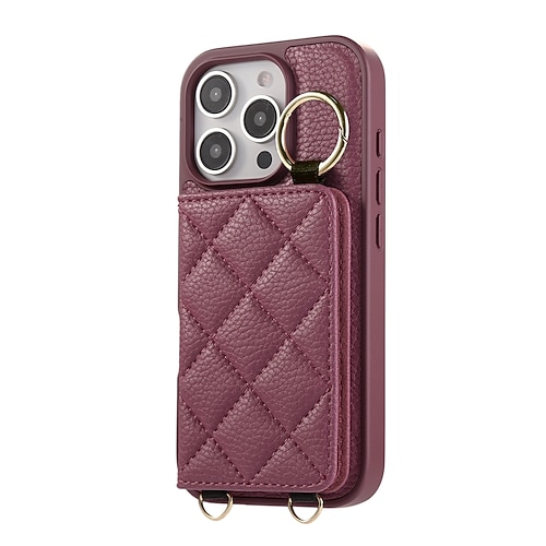 Handy Hülle Handyhüllen Für iPhone 16 15 14 Pro Max Plus 16e 13 Pro Max Brieftaschenhülle Reisverschluss mit Trageriemen Ständer Retro TPU PU-Leder Image