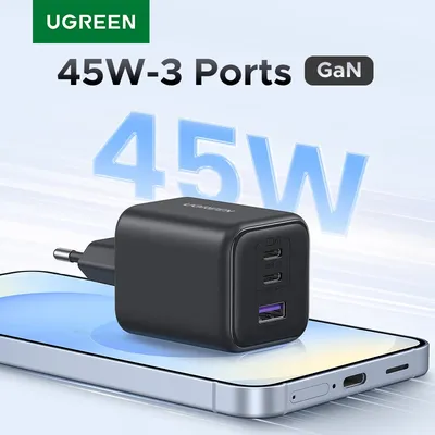 UGREEN 45W GaN Charger PD3.0 PPS QC3.0 USB C Fast Charger For Samsung S25 S24 Ultra iPhone 17 16 15 Pro Max iPad Xiaomi Tablet