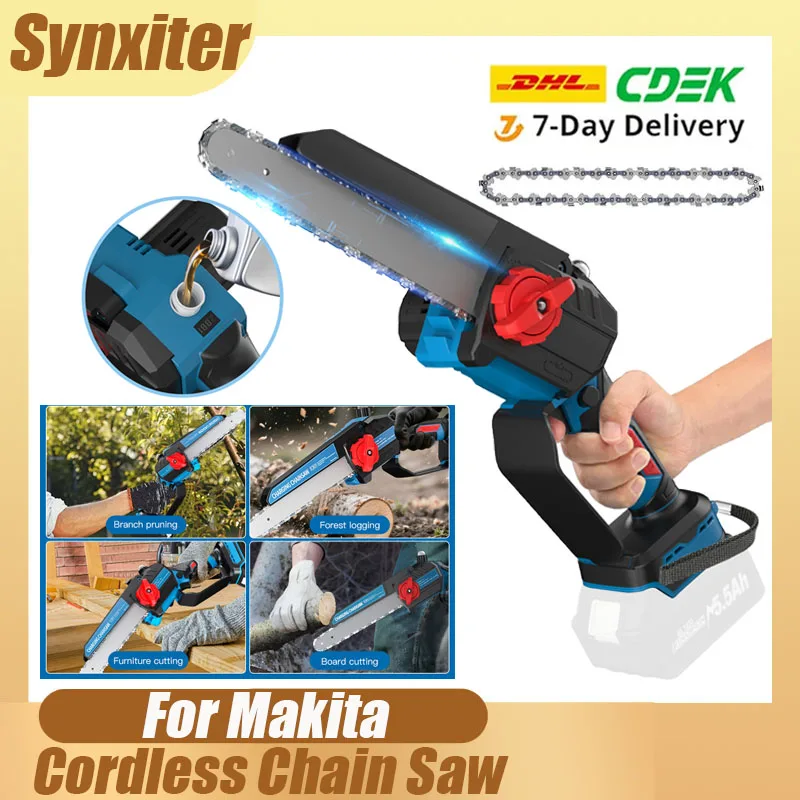 8-Zoll-Akku-Kettensäge für Makita 18V Batterie, tragbare elektrische Kettensäge, Gartenholzschneide- und Fällkettensäge, Elektrowerkzeug Image