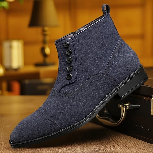 Beige Schnürstiefeletten für Herren mit runder Spitze und klassischen Nähten, Vintage-Business-Casual-Schuhe fürs Büro, den Stadtbummel und elegante Alltagsoutfits Image