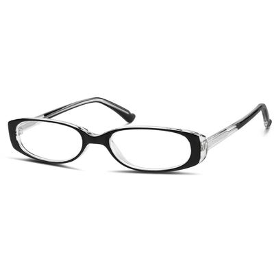 Zenni Women's Oval Prescription Glasses Black Plastic Full Rim Frame
