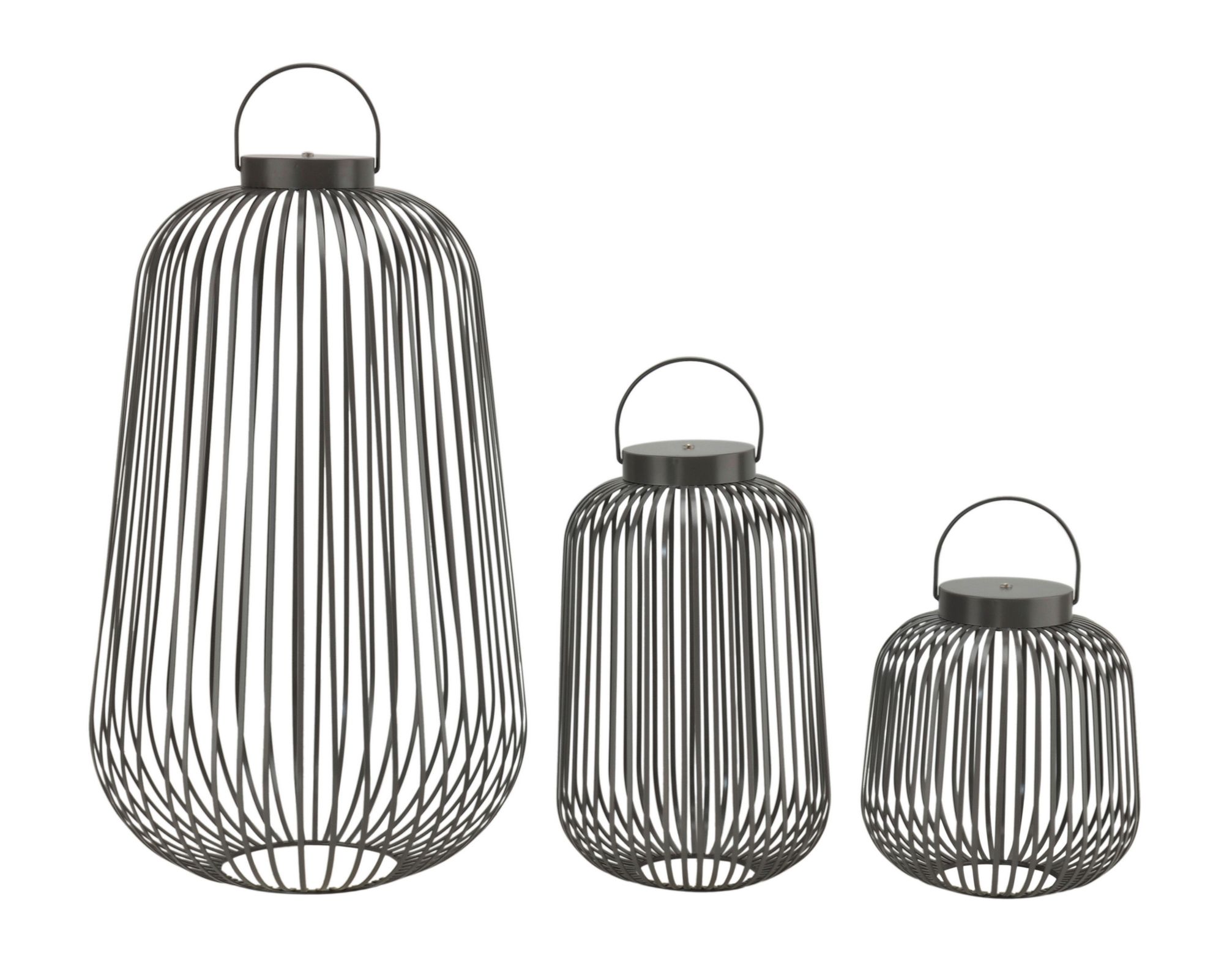 La Casa »Lunaro« LED Metalllaterne grau groß