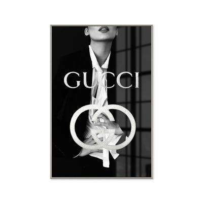 La Casa »Lady in smoking« Glasbild mit Strassapplikation 80x120 cm Image