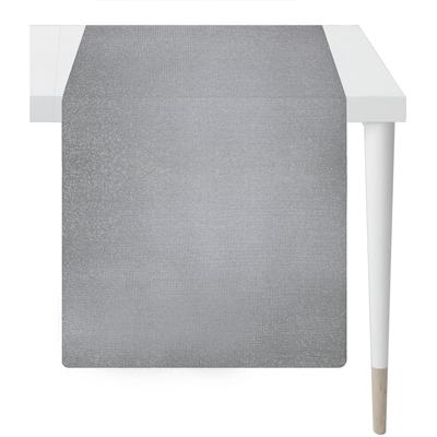Tischläufer APELT "Glitter", grau (dunkelgrau), B:140cm L:46cm, PVC, Polyester, Tischdecken Image