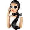 Dekofigur GILDE "Figur Frau Lady Audrey schwarz; weiß H. 27,5 cm", schwarz-weiß (schwarz, weiß), B:17,5cm H:27,5cm T:16cm, Kunstharz, Dekofiguren