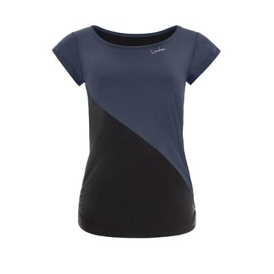 Sporttop WINSHAPE "AET109LS", Damen, Gr. S, grau (anthrazit, schwarz), 85% Polyester, 15% Elasthan, Rundhals, Halbarm, Tops, Functional Soft and Light Image