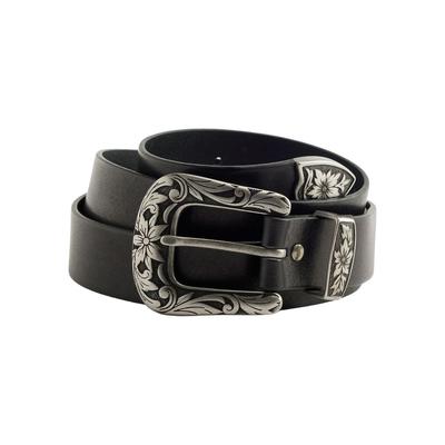 Ledergürtel LEVI'S "GO WEST BELT", Damen, Gr. 105, schwarz (caviar), Rindsleder, casual,modisch, Gürtel, mit Blumenrelief Image