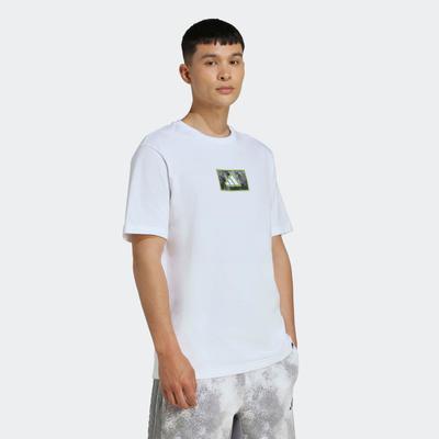 T-Shirt ADIDAS SPORTSWEAR "M CAMO BOX T", Herren, Gr. S, weiß, Obermaterial: 100% Baumwolle, sportlich, Shirts Image