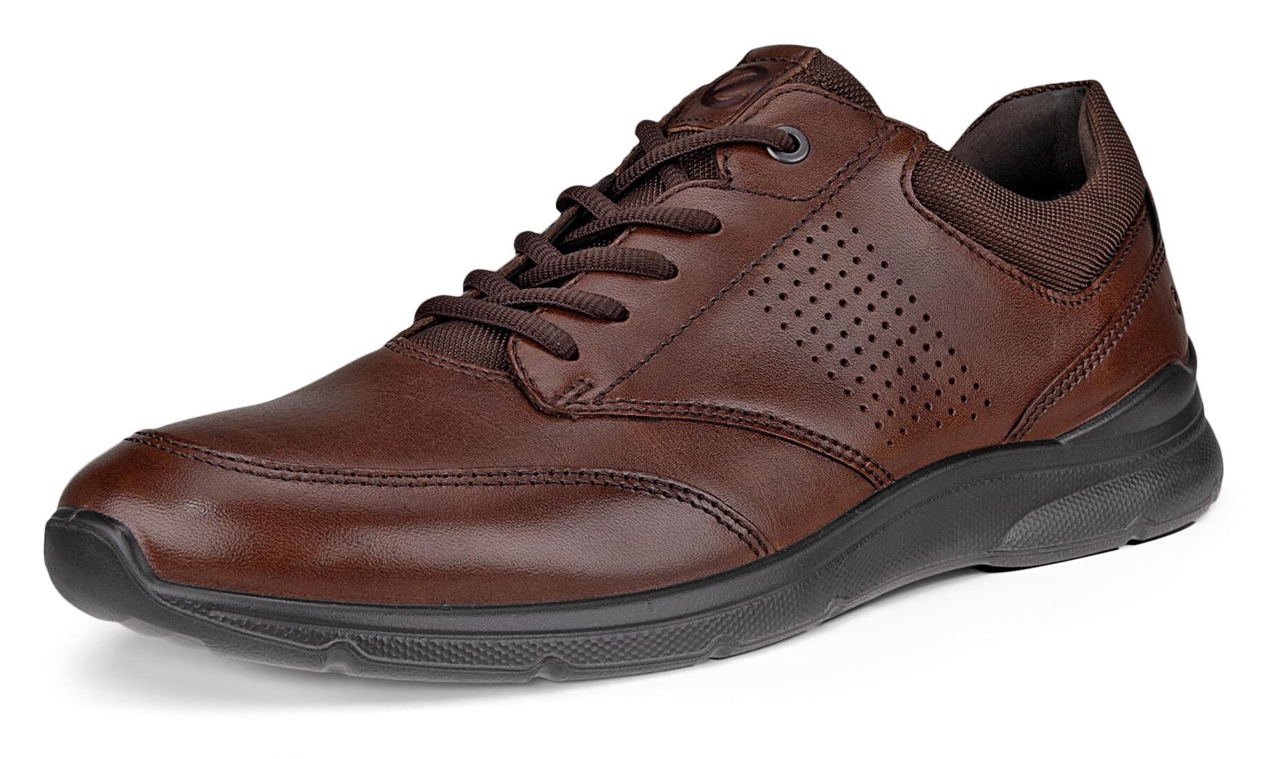 Schnürschuh ECCO "Irving", Herren, Gr. 39, braun (dunkelbraun), Leder, Schuhe Schnürschuh, Freizeitschuh, Halbschuh, Schnürschuh mit gepolstertem Schaftrand