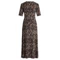 Maxikleid BETTY BARCLAY "Betty Barclay Maxikleid mit Raffung", Damen, Gr. 42, Normalgrößen, blau (dunkelblau, braun), Obermaterial: 94% Polyester, 6% Elasthan., feminin, körpernah lang, V-Ausschnitt, Kleider
