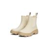 Chelseaboots TOMMY HILFIGER "RUBBER FLAG CLEATED RAINBOOT", Damen, Gr. 37, beige, Gummi, Elastischer Einsatz, unifarben, Basic, Schuhe, Blockabsatz, Schlupfboots, Gummistiefel, beidseitiger Stretcheinsatz