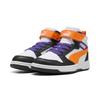 Sneaker PUMA "REBOUND V6 MID AC+ PS", Kinder, Gr. 28, puma weiß, orange glo, puma schwarz, Synthetik, mehrfarbig, sportlich, Schuhe