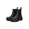Chelseaboots TOMMY HILFIGER "RUBBER FLAG CLEATED RAINBOOT", Damen, Gr. 42, schwarz, Gummi, Elastischer Einsatz, unifarben, Basic, Schuhe, Blockabsatz, Schlupfboots, Gummistiefel, beidseitiger Stretcheinsatz