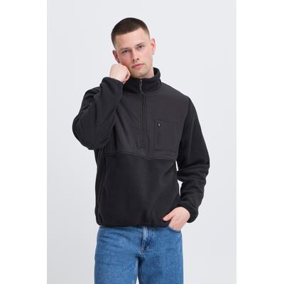 Fleecepullover BLEND "BHMARIO Sweatshirt halfzipp", Herren, Gr. XL, schwarz, Sweatware, Obermaterial: 100% Polyester, colorblocking, modisch, regular fit normal, Langarm Rippbündchen, Sweatshirts Image
