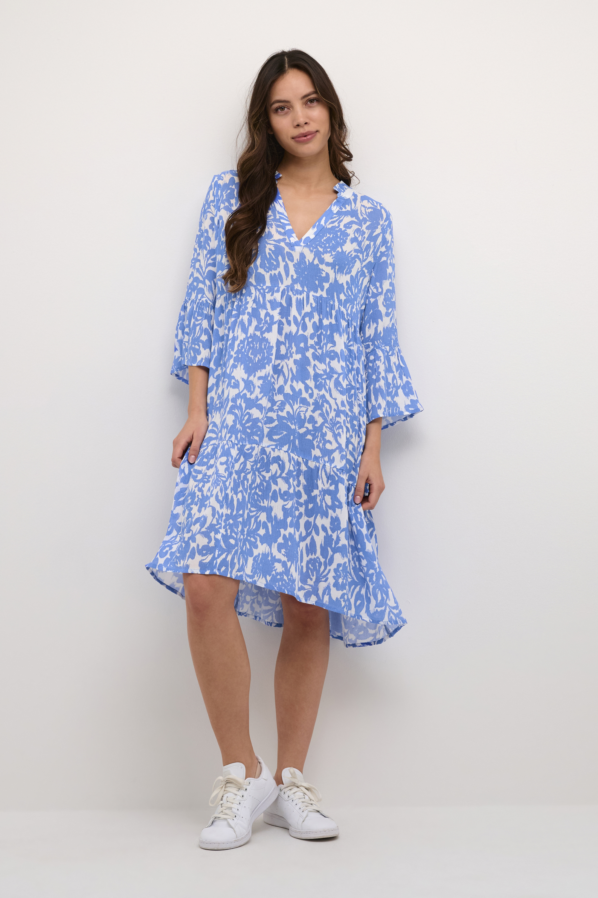 Kleid A-shape blue white EU 46 / UK 18