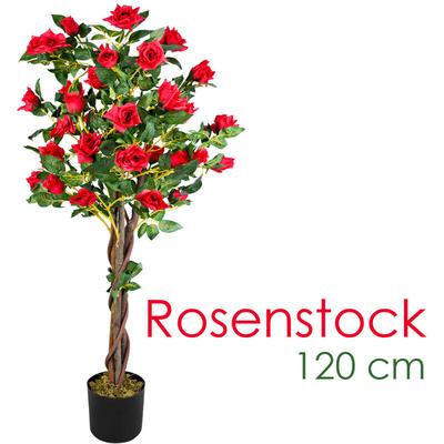 Rose Rosenstock Rosenbusch Kunstpflanze Künstliche Pflanze mit Blüten Auswahl Decovego Image