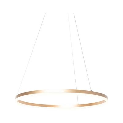 Qazqa - Design Ring Pendelleuchte Gold 80 cm inkl. led und Dimmer - Anello Image