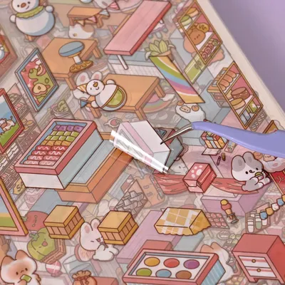 JIANQI 20in1 3D Landschaft Aufkleber Sammlung Buch Album Cartoon Szene DIY Spielzeug Spiel Festival Geburtstag Geschenk für Kind Mädchen Kind Image