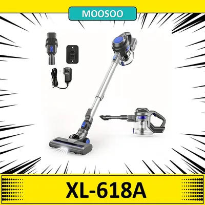 MOOSOO XL-618A Akku-Staubsauger, 12 kPa starke Saugkraft, 1,3 l großer Staubbecher, 2 Modi, max. 30 Minuten. Laufzeit, 120-W-Motor Image