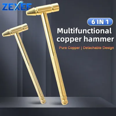 ZEXEF 6-in-1-Metallhammer-Schraubendreher, multifunktionaler kleiner Multitool-Hammer, tragbarer Mini-Hammer, Uhr, Schmuck-Reparatur-Set