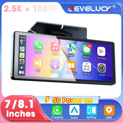 2,5 K Dash Cam Mit 7/8,1 Bildschirm Video Recorder WIFI Carplay Android Auto Vorne und Hinten Auto DVR rückspiegel Kamera Auto Zubehör