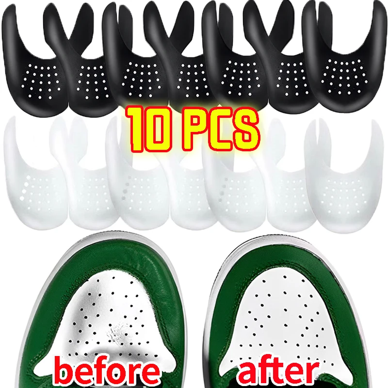 2/10Pcs Anti Falte Schuh Kopf Schutz Frauen Männer Weiß Faltig Falten Schuh Unterstützung Täglichen Sport Schuhe Atmungsaktive falte Schutz