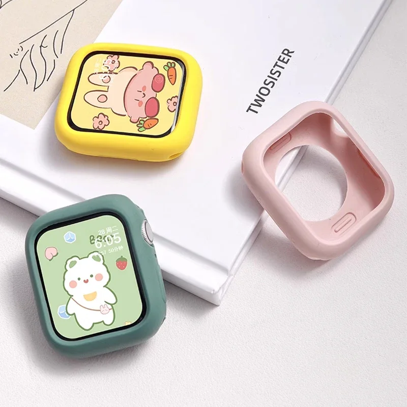 Silikon-Süßigkeitshülle für Apple Watch Serie 10, 42 mm, 46 mm, Abdeckungsschutzhülle für Apple Watch Serie 9, 8, 7 Ultra-Zubehör Image