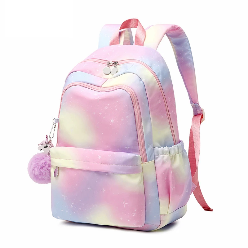 Sac à dos d'école pour filles sacs de livre imprimé arc-en-ciel filles étudiants sac à dos pour sacs d'école primaire enfants sac à dos léger