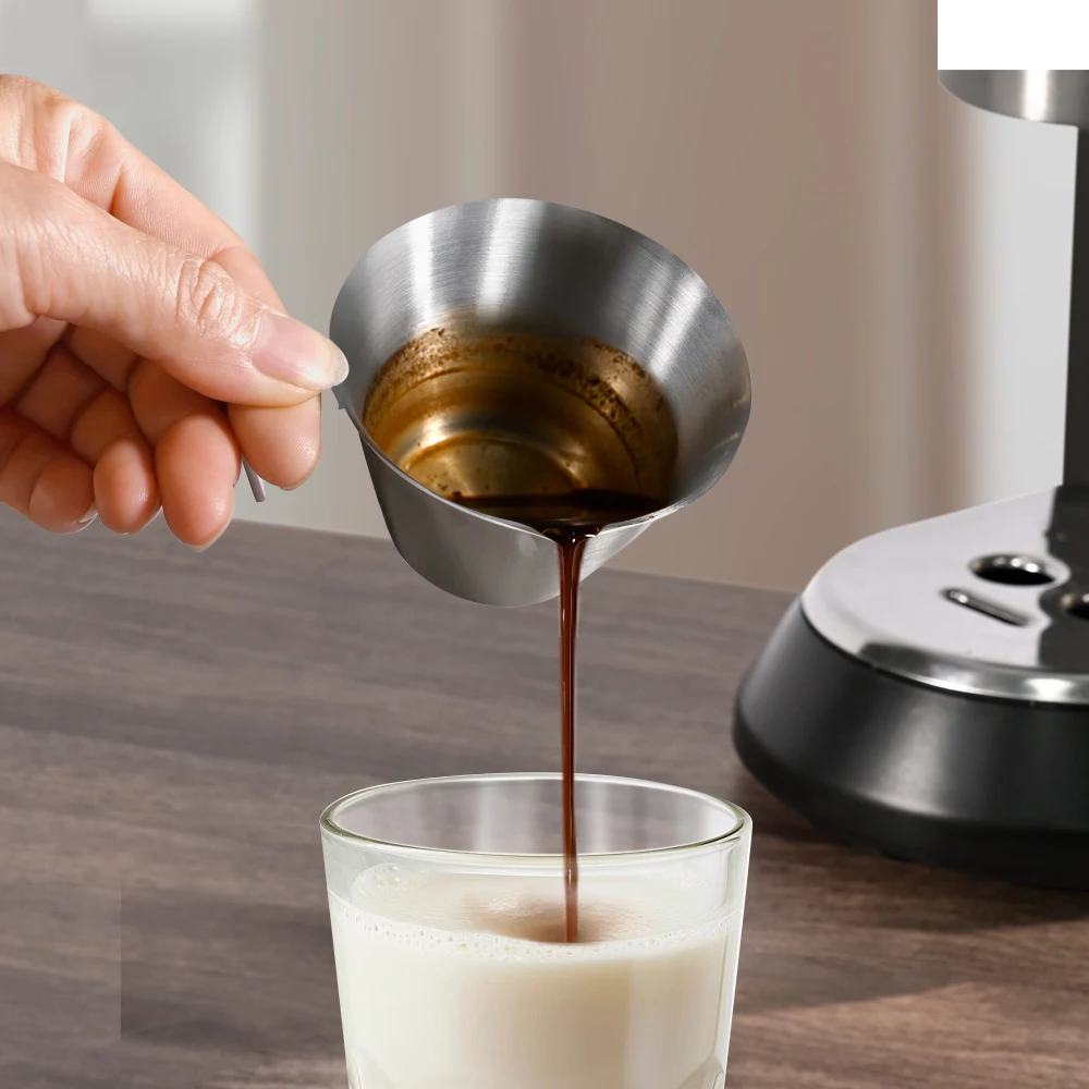 100ML Espresso Extraction Cup 304 Stainless Steel with Scale Thickened Exquisite Ounce Coffee Cup Home Kitchen Cafe Accessories
