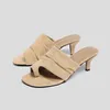 2025 neue Frauen Sandalen Lässige Mode 5 cm Sexy Dünne High Heels Offene spitze Sommer Slip auf Sandale Nude Rot hochzeit Schuhe Plus Größe