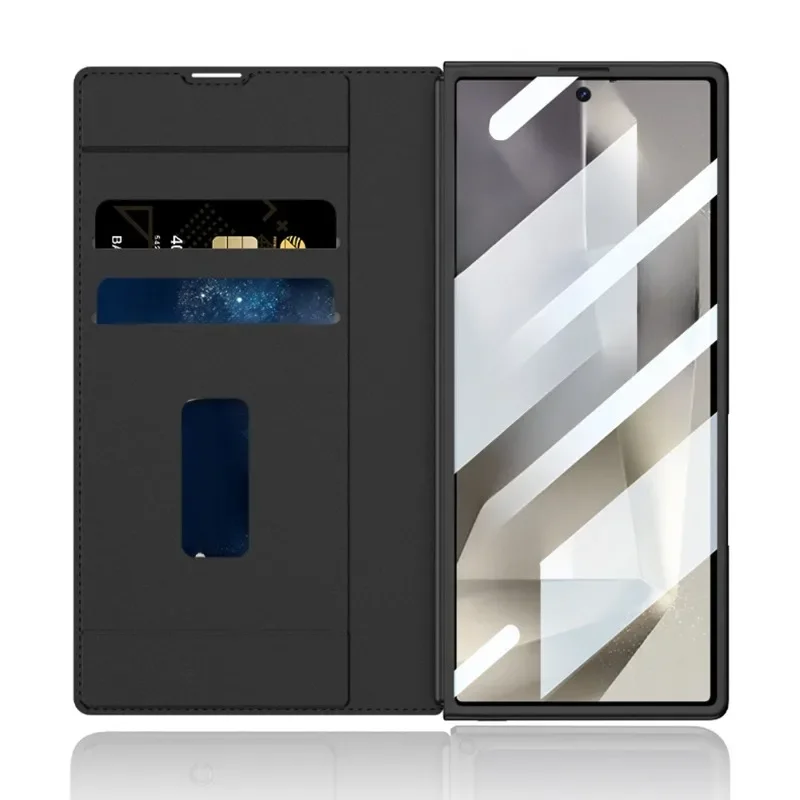 PU-Leder-Bildschirmglasfolie mit Stiftschlitz (KEIN Stift), Handyhülle für Samsung Galaxy Z Fold 7 6 Fold7 Scharnierschutzhülle Image