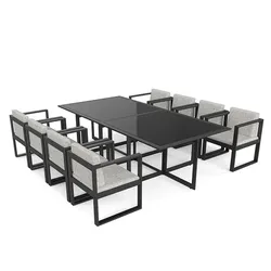 Tables et chaises d'extérieur pour cour, loisirs en plein air, chaise étanche en alliage d'aluminium, balcon, ensemble de jardin en fer forgé