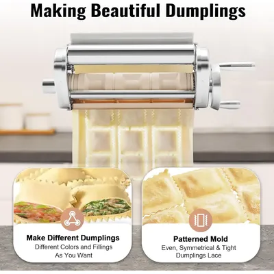 FOR KitchenAid Ravioli Maker，Pasta Attachment for Kitchenaid Stand Mixer, Stainless Steel Pasta Sheet Roller Pasta Attachment
