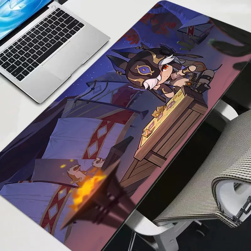 Schreibtischunterlage, Gamer-Mauspads, Genshin Impact, PC-Mauspad, Büro-Schreibtischunterlage, großes Mauspad, rutschfeste Mauspads für Computer, Geschenk XXL Image