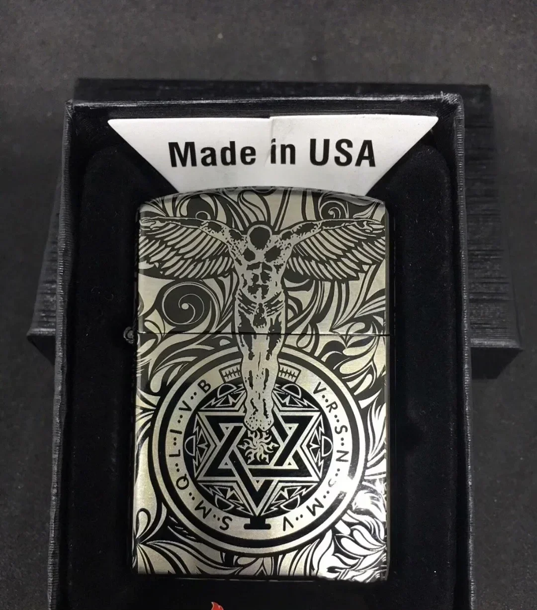 Zippo Feuerzeug 5D Angel Pentagramm Storm Feuerzeug Sammlung im Karton Image